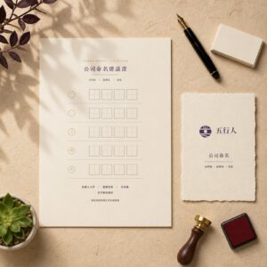 公司命名：公司命名建議書與五行人小卡