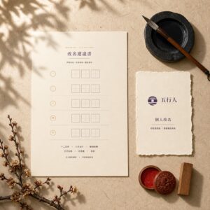 個人改名：改名建議書與五行人小卡
