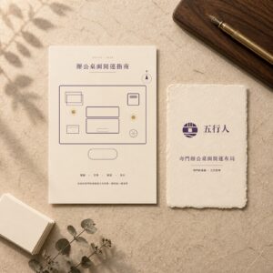 奇門辦公桌面開運布局：宣紙上的辦公桌面布局圖解與五行人紙卡
