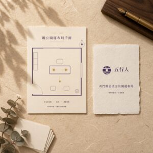 奇門辦公全方位開運布局：宣紙上的辦公室平面布局圖與五行人紙卡